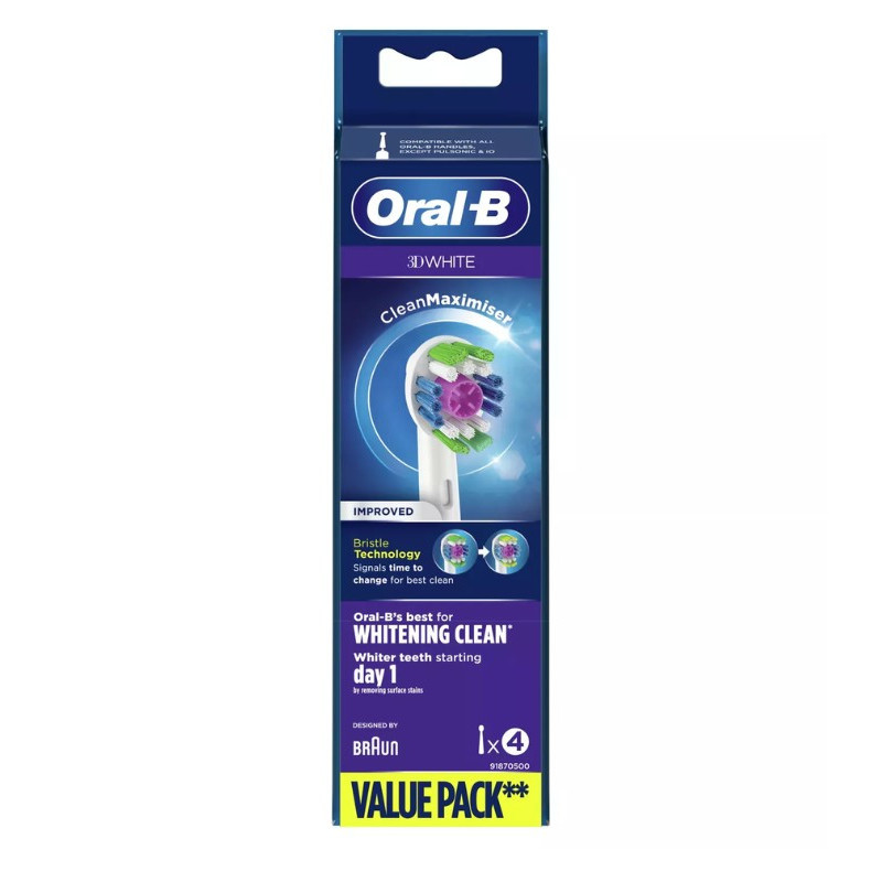 ORAL-B RECANVI 3DWHITE CLEAN MAXIMISER X 4 UDS