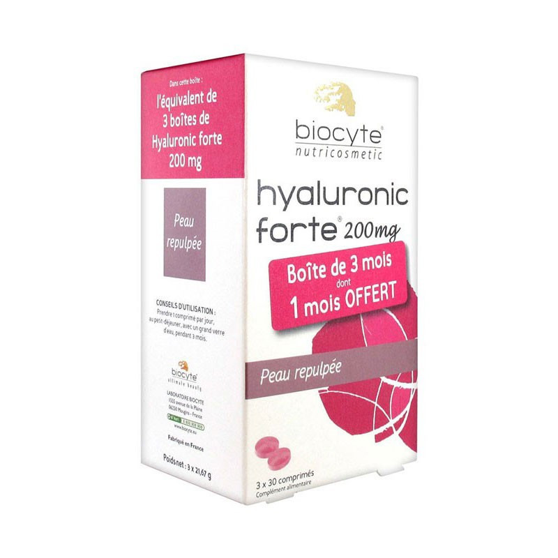 Biocyte Hyaluronic Forte 200mg 30 comprimidos x3 unidades