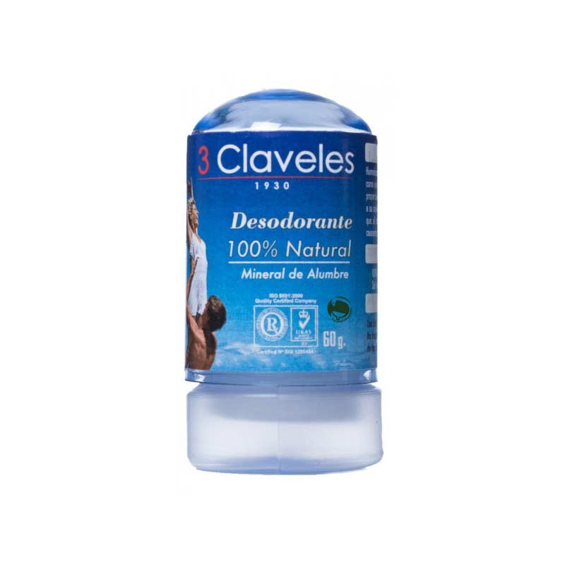 3 Claveles Desodorante de Alumbre Natural 60gr