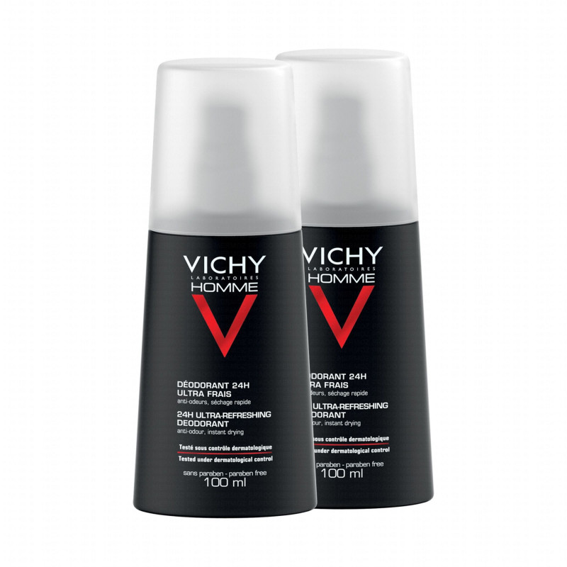 Vichy Homme Desodorante 24h Ultra Fresco vapo 100ml x2 unidades