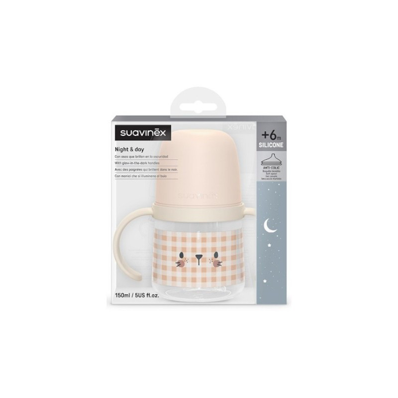 SUAVINEX BIBERON CON ASAS NIGHT & DAY +6m 150ML