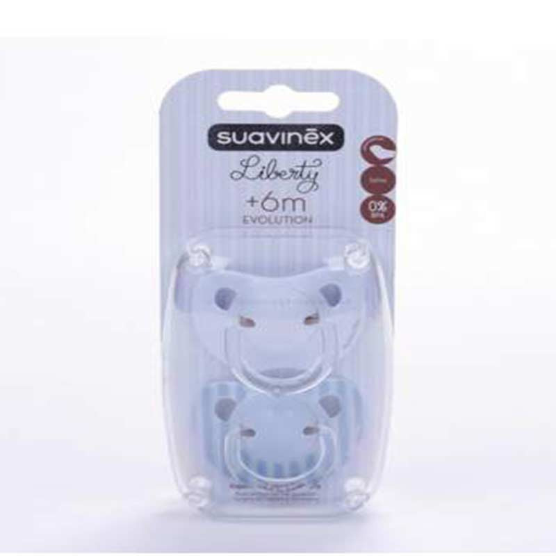 Suavinex Evolution Chupete Látex Azul 6-18m  2 unidades