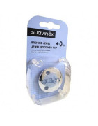 Suavinex Broche Jewel +0M Azul-Plata