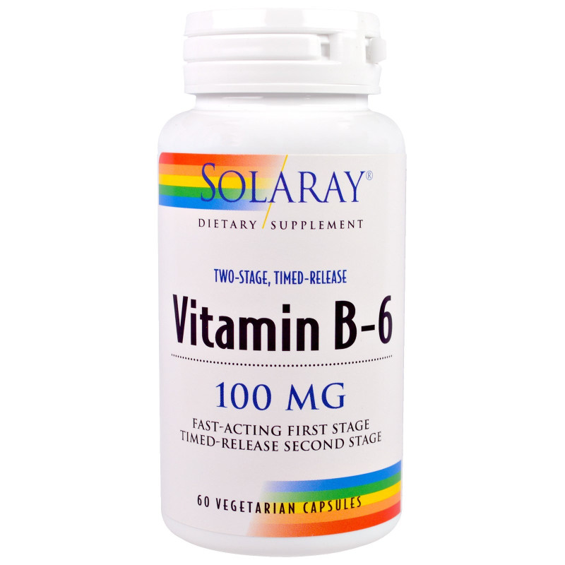 SOLARAY VITAMINA B6 100MG 60 CÁPSULAS