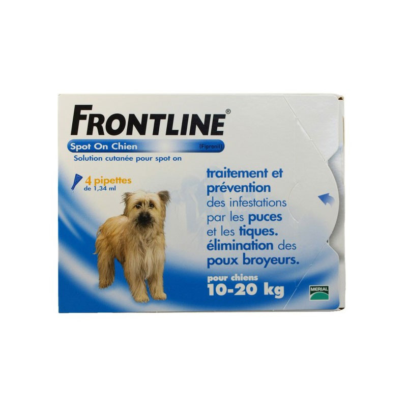 Frontline 4 pipetas perros de 10-20kg