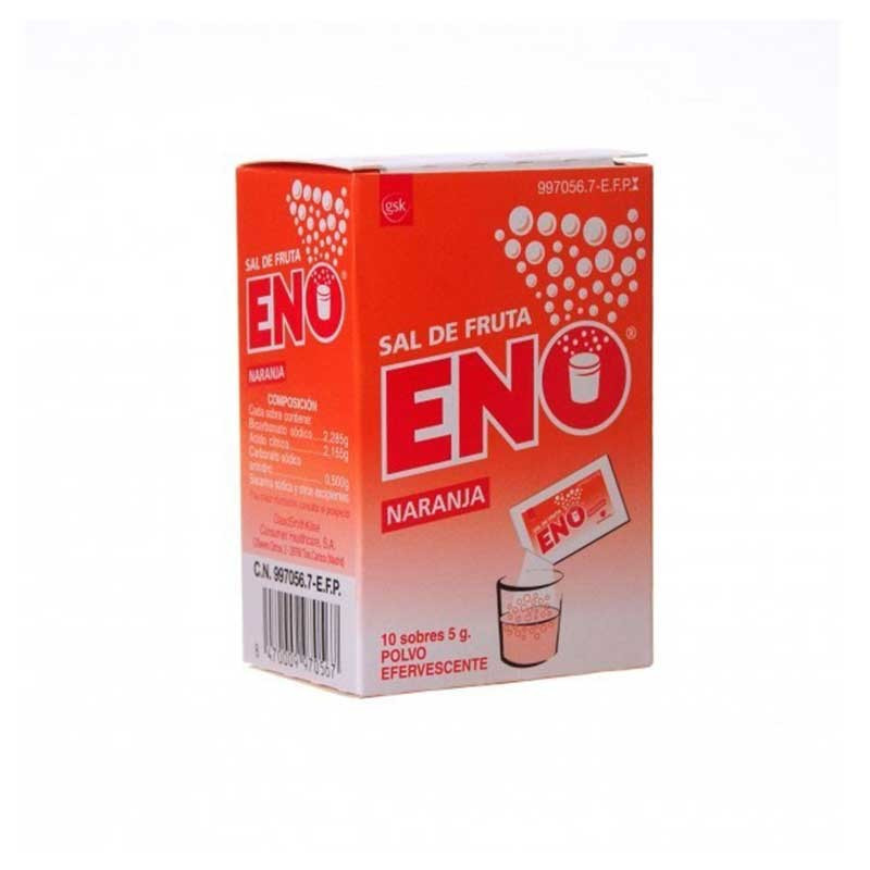 Eno sal de fruta efervescente sabor naranja 10 sobres