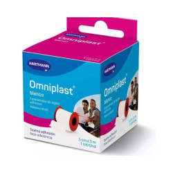 omniplast esparadrapo blanco de tejido resistente 5mX5cm