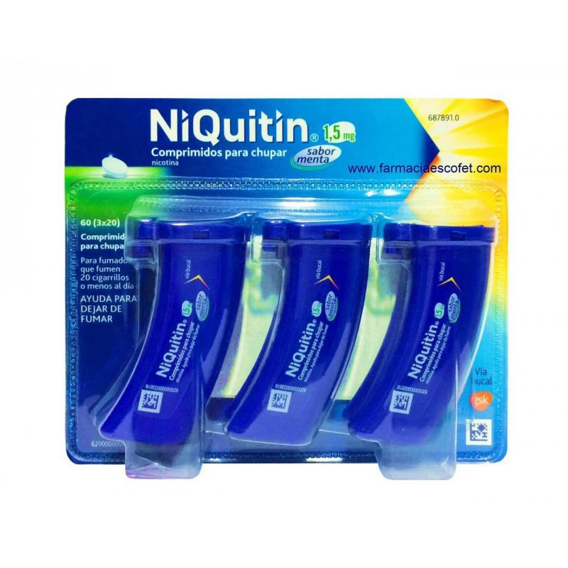 Niquitín 1.5m g sabor menta pack de 3 unidades