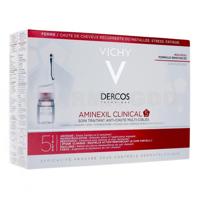 Dercos Aminexil Clinical 5 Ampollas Anticaída Mujer