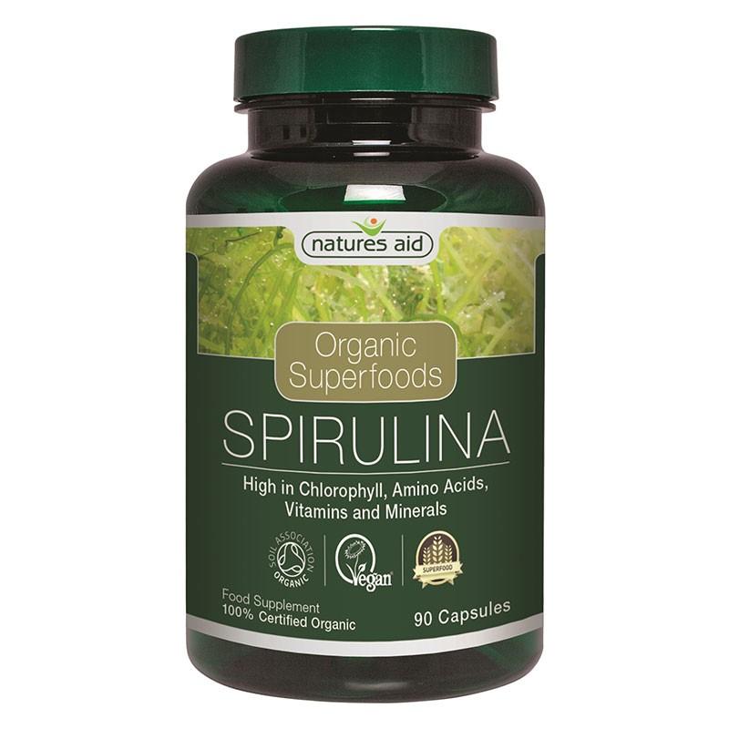 Natures Aid Spiruline en cápsulas vegetales Natures Aid Spirulina en cápsulas vegetales
