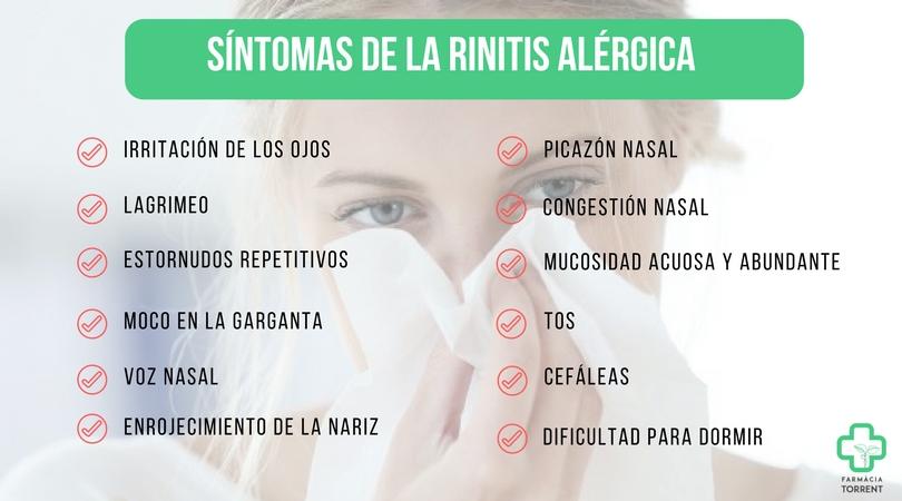síntomas de la rinitis alérgica